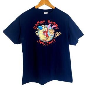 Ren & Stimpy Viacom Inc. Front Side Graphic Tee Unisex Short Sleeve T-Shirt LG